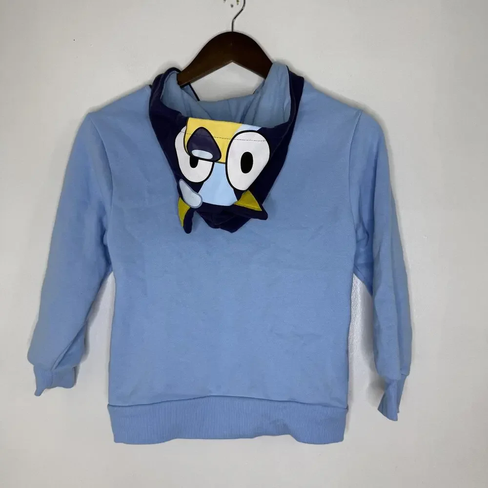 Bluey Jacket Boys Small Blue Hooded Full Zip Character Ears Costume Hoodie